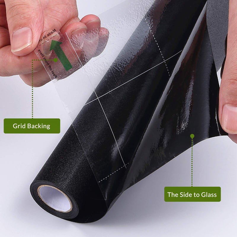 VELIMAX Static Cling Total Blackout Window Film Privacy Room Darkening Window Tint Black Window Cover 100% Light Blocking No Glue (29.5 x 157.4 inches) - Image 3